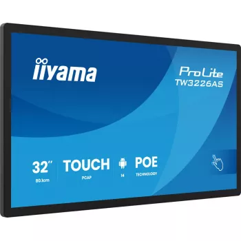 iiyama TW3226AS-B3P Signage Display Kiosk design 80 cm (31.5 inch) LED Wi-Fi 430 cd/m² Full HD Black Touchscreen Built-in processor Android 24/7