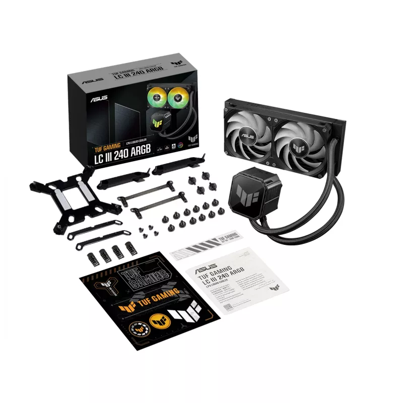 All-in-one liquid cooler ASUS TUF GAMING LC III 240 ARGB — 240 mm radiator, 2 x 120 mm ARGB fans, Socket AM5 support, Black