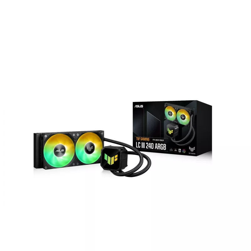 All-in-one liquid cooler ASUS TUF GAMING LC III 240 ARGB — 240 mm radiator, 2 x 120 mm ARGB fans, Socket AM5 support, Black