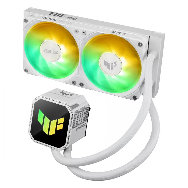 All-in-one liquid cooler ASUS TUF GAMING LC III 240 ARGB WHT – 240 mm radiator, 2x 120 mm fans, PWM, white