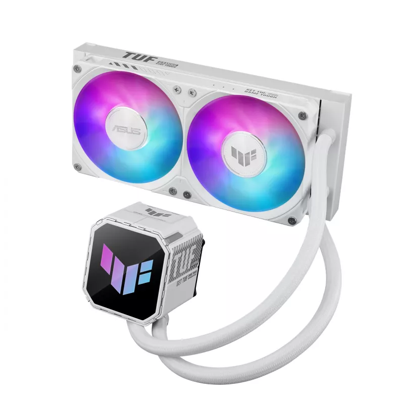 All-in-one liquid cooler ASUS TUF GAMING LC III 240 ARGB WHT – 240 mm radiator, 2x 120 mm fans, PWM, white