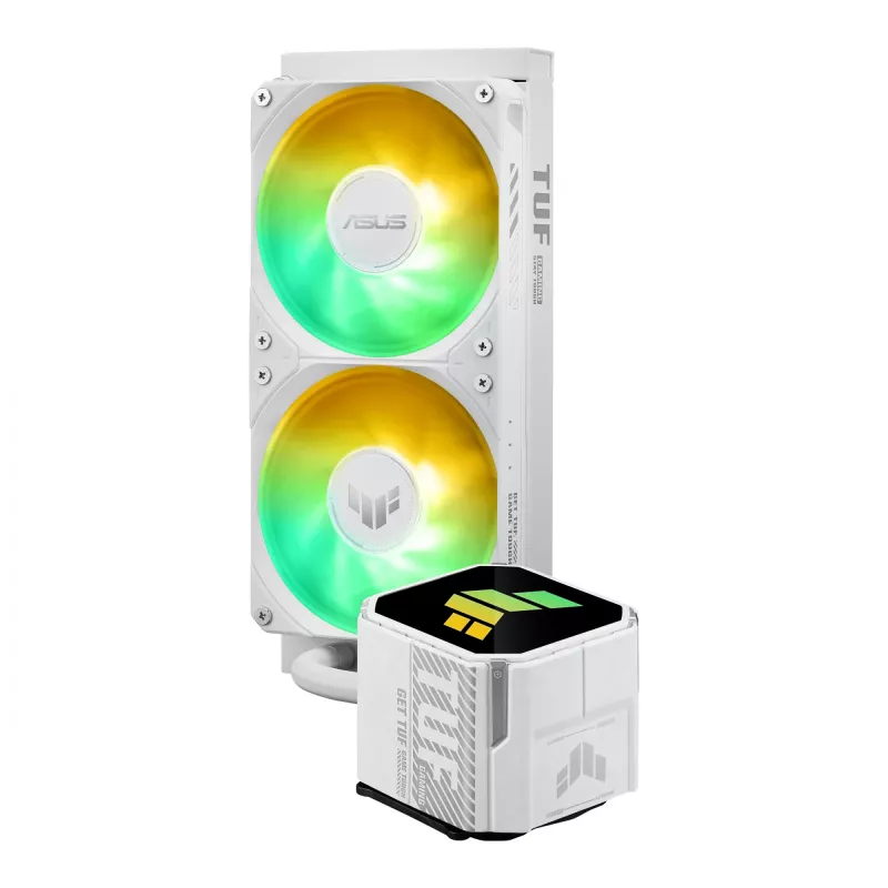 All-in-one liquid cooler ASUS TUF GAMING LC III 240 ARGB WHT – 240 mm radiator, 2x 120 mm fans, PWM, white