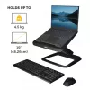 Fellowes Laptop Stand for Desk - Hana LT Laptop Stand for the Home and Office - Adjustable Laptop Stand with 3 Height Adjustments - Max Monitor Size 19 inch, Max Weight 4.5KG - Black