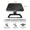 Fellowes Laptop Stand for Desk - Hana LT Laptop Stand for the Home and Office - Adjustable Laptop Stand with 3 Height Adjustments - Max Monitor Size 19 inch, Max Weight 4.5KG - Black