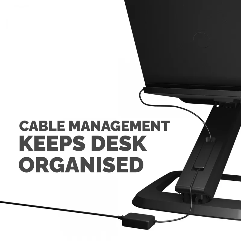 Fellowes Laptop Stand for Desk - Hana LT Laptop Stand for the Home and Office - Adjustable Laptop Stand with 3 Height Adjustments - Max Monitor Size 19 inch, Max Weight 4.5KG - Black