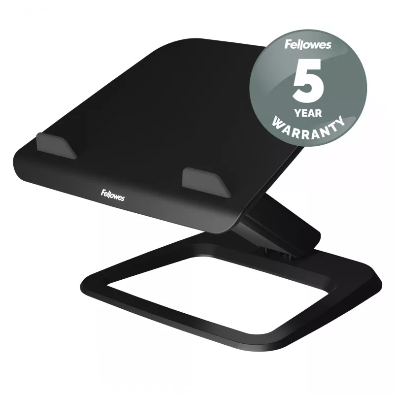 Fellowes Laptop Stand for Desk - Hana LT Laptop Stand for the Home and Office - Adjustable Laptop Stand with 3 Height Adjustments - Max Monitor Size 19 inch, Max Weight 4.5KG - Black