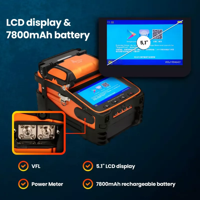 Fusion splicer Extralink AI-9 7800mAh battery LED lamp LCD 5.1 inch