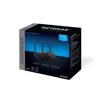 NETGEAR Nighthawk AX/5-Stream AX2400 WiFi 6 Router (RAX30) wireless router Gigabit Ethernet Dual-band (2.4 GHz / 5 GHz) Black
