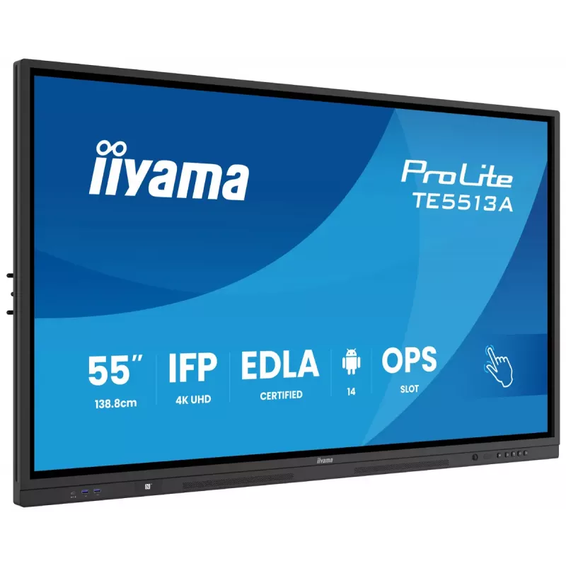 Monitor iiyama 55 inch TE5513A-B1AG 54.6 inch Interactive Flat Panel 4K Ultra HD 3840 x 2160