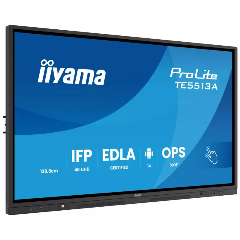 Monitor iiyama 55 inch TE5513A-B1AG 54.6 inch Interactive Flat Panel 4K Ultra HD 3840 x 2160