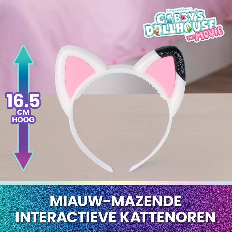 Gabby's Dollhouse : The Movie, Meow-mazing Interactive Ears, Headband with Lights, Sounds & 3 Modes of Play, Kids Toys for Girls & Boys Ages 3 and Up