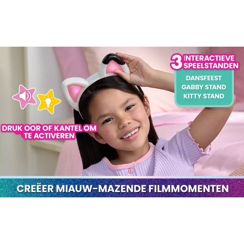 Gabby's Dollhouse : The Movie, Meow-mazing Interactive Ears, Headband with Lights, Sounds & 3 Modes of Play, Kids Toys for Girls & Boys Ages 3 and Up