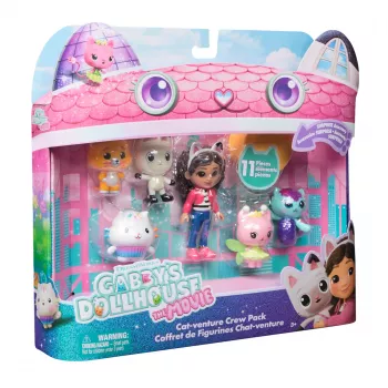 Gabby's Dollhouse DREAMWORKS The Movie, Cat-venture Crew Pack, 11-Piece Toy Figure Set with Accessories, Kids Toys for Girls & Boys Ages 3 and Up