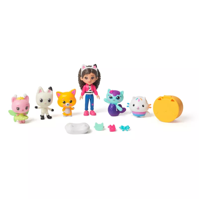 Gabby's Dollhouse DREAMWORKS The Movie, Cat-venture Crew Pack, 11-Piece Toy Figure Set with Accessories, Kids Toys for Girls & Boys Ages 3 and Up