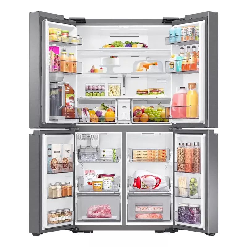 Side-by-side refrigerator Samsung RF59C701ES9 — French door, 649 L total (390 L fridge / 269 L freezer), Silver