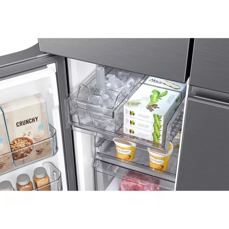 Side-by-side refrigerator Samsung RF59C701ES9 — French door, 649 L total (390 L fridge / 269 L freezer), Silver