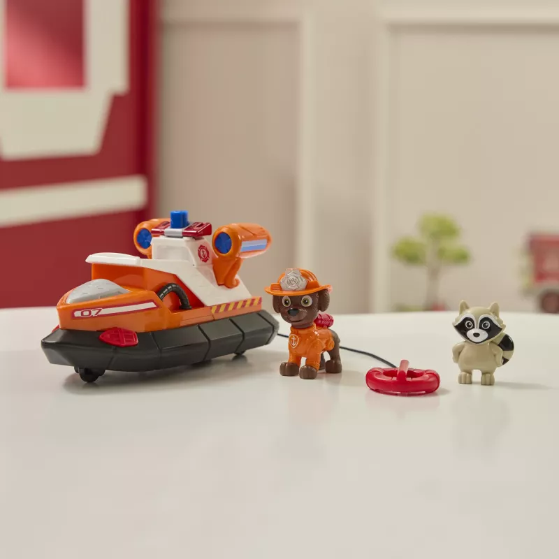 PAW Patrol Fire Rescue: Zuma Rescue Fire Boat with Action Figure, Launching Lifesaver, Raccoon & Toy Boat, Kids Toys for Boys & Girls Ages 3 and Up