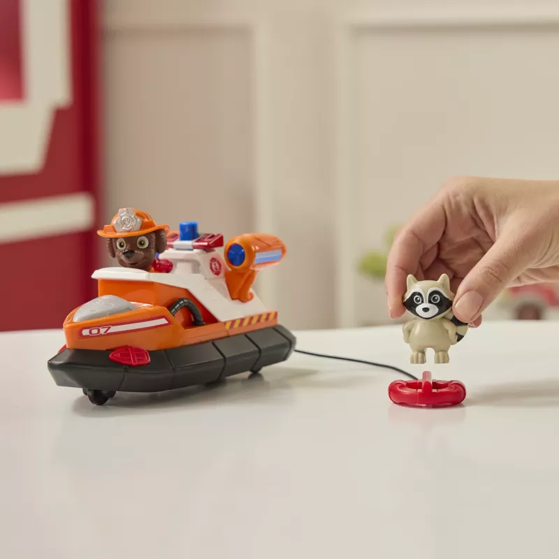 PAW Patrol Fire Rescue: Zuma Rescue Fire Boat with Action Figure, Launching Lifesaver, Raccoon & Toy Boat, Kids Toys for Boys & Girls Ages 3 and Up