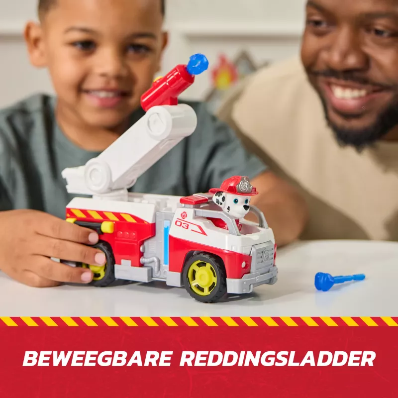 Fire truck toy Spin Master Marshall Rescue Fire Engine with action figure, projectile launcher, plastic, ages 3+