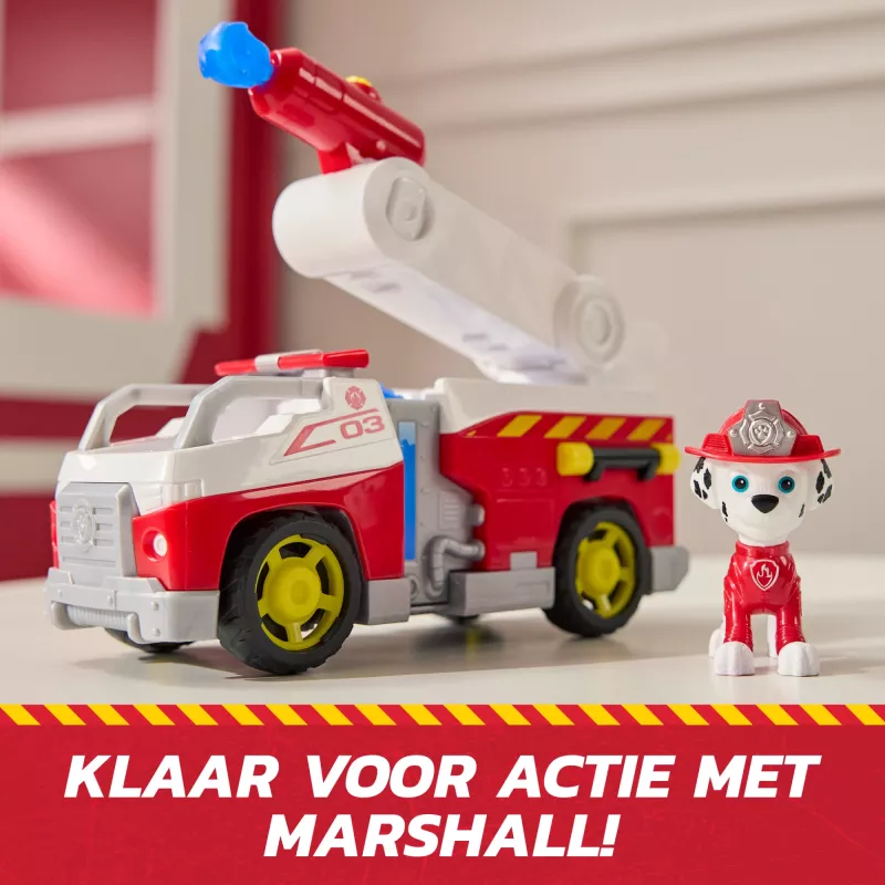 Fire truck toy Spin Master Marshall Rescue Fire Engine with action figure, projectile launcher, plastic, ages 3+