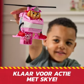 PAW Patrol Fire Rescue: Skye Rescue Fire Chopper with Action Figure, Kitty Friend & Toy Helicopter, Kids Toys for Boys & Girls Ages 3 and Up