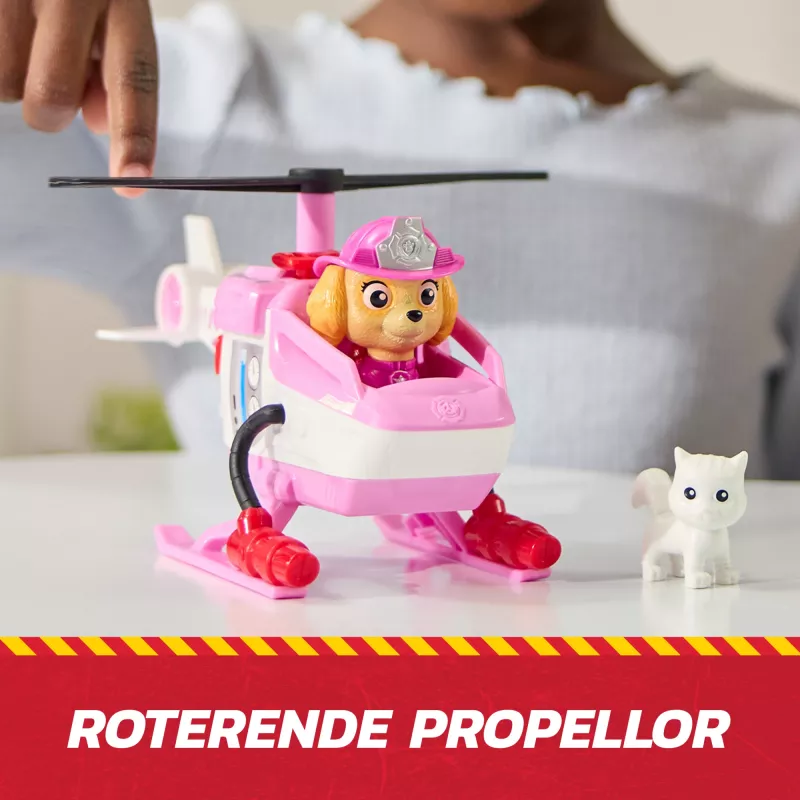 PAW Patrol Fire Rescue: Skye Rescue Fire Chopper with Action Figure, Kitty Friend & Toy Helicopter, Kids Toys for Boys & Girls Ages 3 and Up