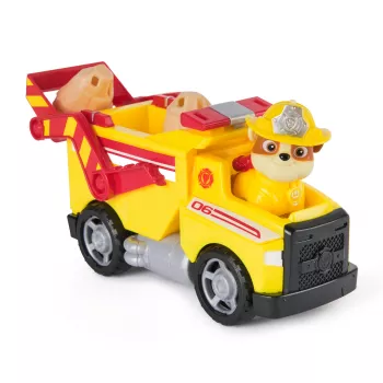 PAW Patrol Fire Rescue: Rubble Rescue Fire Dump Truck with Action Figure, Projectiles, and Toy Truck, Kids Toys for Boys & Girls Ages 3 and Up