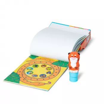 Melissa & Doug Sticker WOW 24-Page Activity Pad and Sticker Stamper, 300 Stickers, Arts and Crafts Fidget Toy Collectible Character – Tiger - FSC Certified