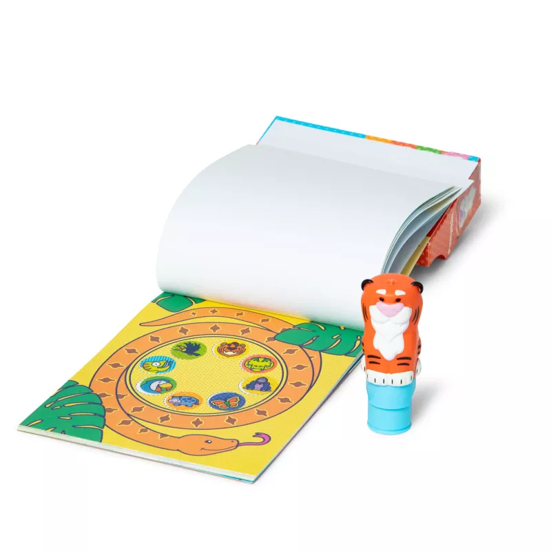 Melissa & Doug Sticker WOW 24-Page Activity Pad and Sticker Stamper, 300 Stickers, Arts and Crafts Fidget Toy Collectible Character – Tiger - FSC Certified