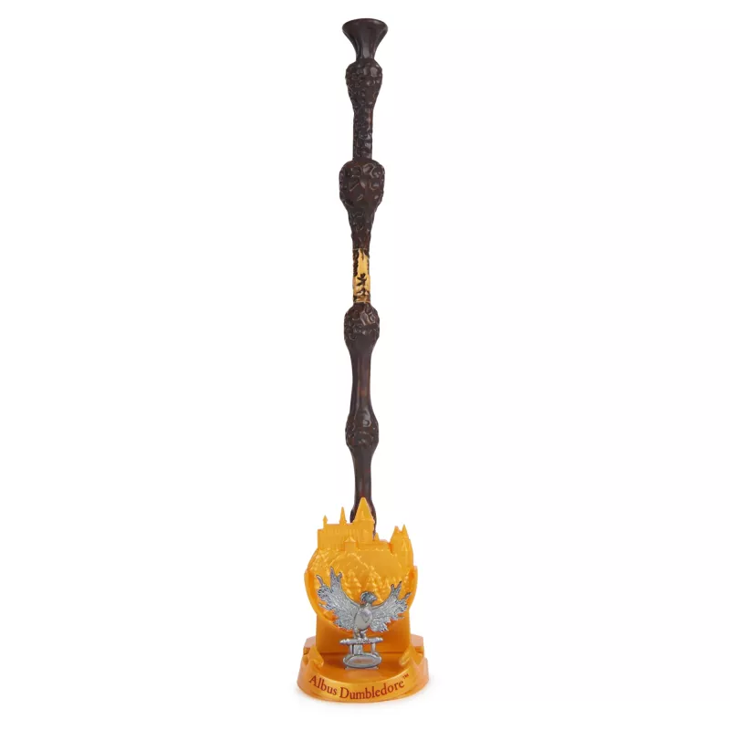 Wizarding World Harry Potter, 12-inch Magical Collector Albus Dumbledore Wand with Stand & Die-cast Icon, Magical Creatures, Accessory for Costumes