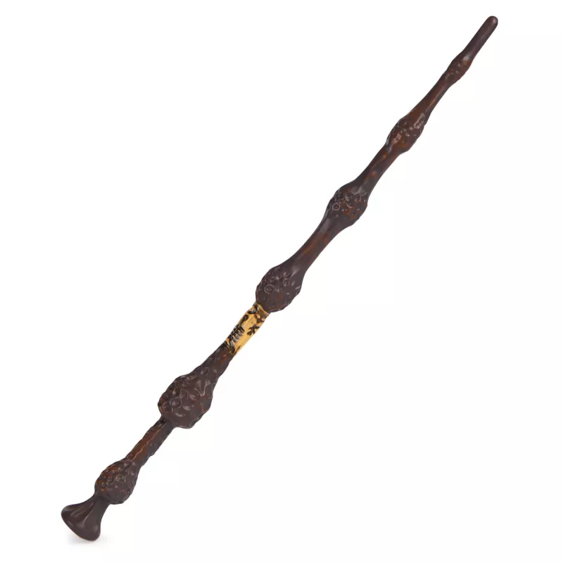 Wizarding World Harry Potter, 12-inch Magical Collector Albus Dumbledore Wand with Stand & Die-cast Icon, Magical Creatures, Accessory for Costumes