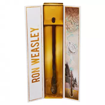 Wizarding World Harry Potter, 12-inch Magical Collector Ron Weasley Wand, Stand & Die-cast Icon, Magical Artifacts, Accessory for Costumes