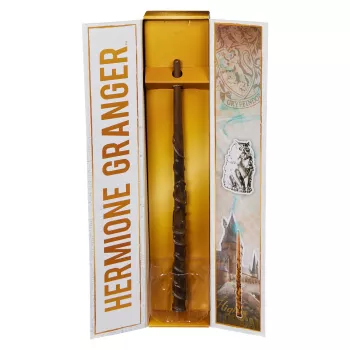 Wizarding World Harry Potter, 12-inch Magical Collector Hermione Granger Wand with Stand & Die-cast Icon, Magical Creatures, Accessory for Costumes