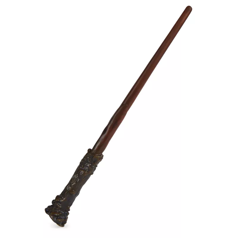 Wizarding World Harry Potter, 12-inch Magical Collector Harry Potter Wand with Stand & Die-cast Icon, Magical Creatures, Accessory for Costumes