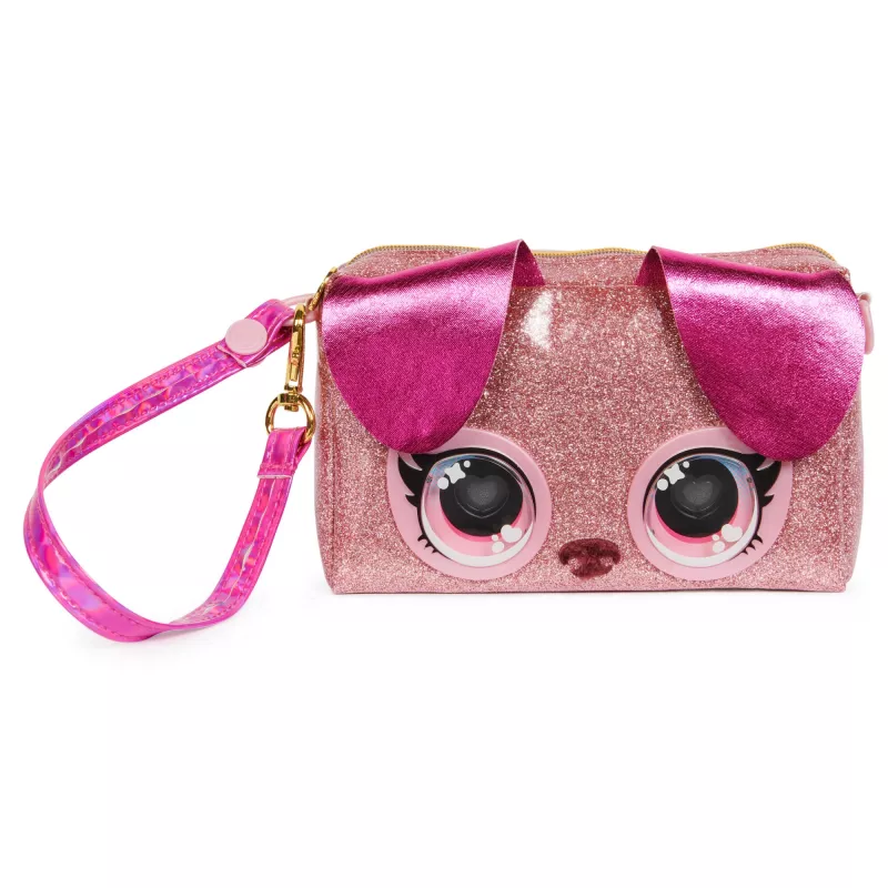 Purse Pets , Keepin’ It Clutch Dazzling Diva Puppy Pet Toy and Wristlet Purse with Light up Rainbow Eyes, Kids Toys for Girls Ages 4 and up