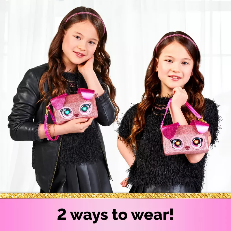 Purse Pets , Keepin’ It Clutch Dazzling Diva Puppy Pet Toy and Wristlet Purse with Light up Rainbow Eyes, Kids Toys for Girls Ages 4 and up