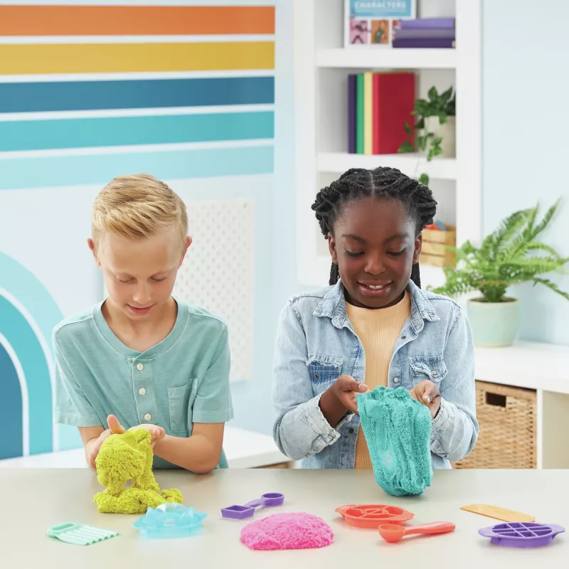 Kinetic Sand , Ultimate Sandisfying Set with 2lbs Play Sand (Pink, Yellow & Teal), 10 Tools & Molds, Sensory Toys for Kids Ages 7 and up