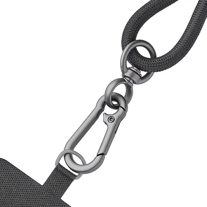 Intenso USB-C Charging Lanyard Phone Necklace Cable 60W Fast Charging Adjustable Length 1.65m Nylon Black