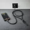 Intenso USB-C Charging Lanyard Phone Necklace Cable 60W Fast Charging Adjustable Length 1.65m Nylon Black