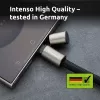 Intenso USB-C Charging Lanyard Phone Necklace Cable 60W Fast Charging Adjustable Length 1.65m Nylon Black