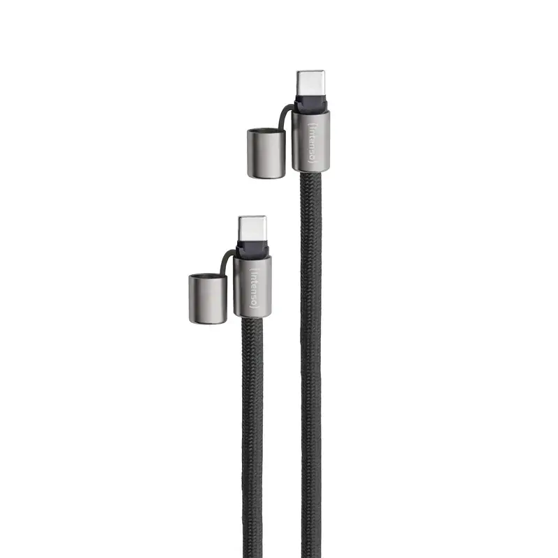Intenso USB-C Charging Lanyard Phone Necklace Cable 60W Fast Charging Adjustable Length 1.65m Nylon Black
