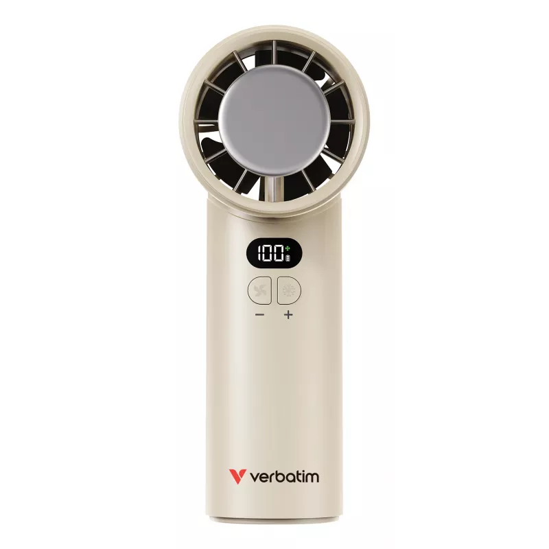 Verbatim Cool’n’Go IceTouch Handheld Fan White/Silver, Silver, White, 1 fan(s), Handheld fan, 1 pc(s), 8 W, Lithium-Ion (Li-Ion)