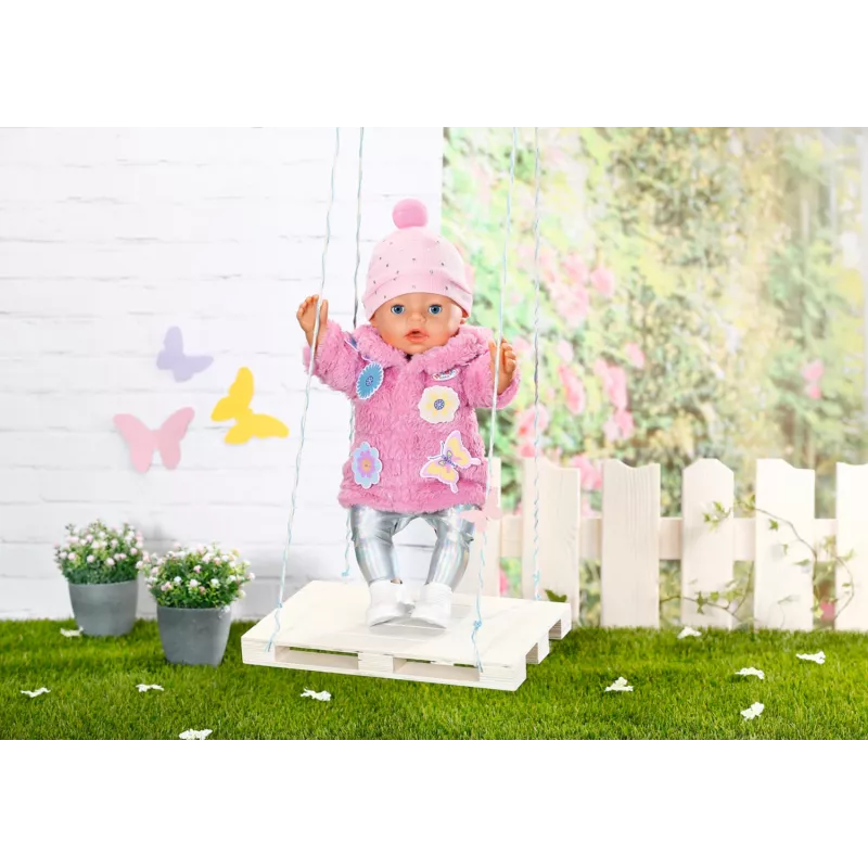 Doll clothes set BABY born Pink Coat Set 43cm Foldable