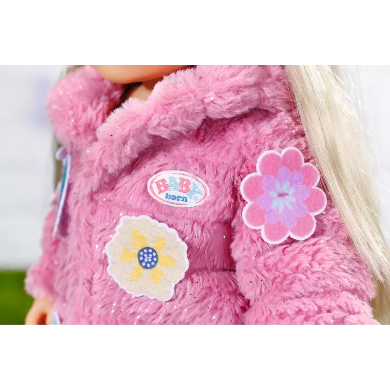 Doll clothes set BABY born Pink Coat Set 43cm Foldable