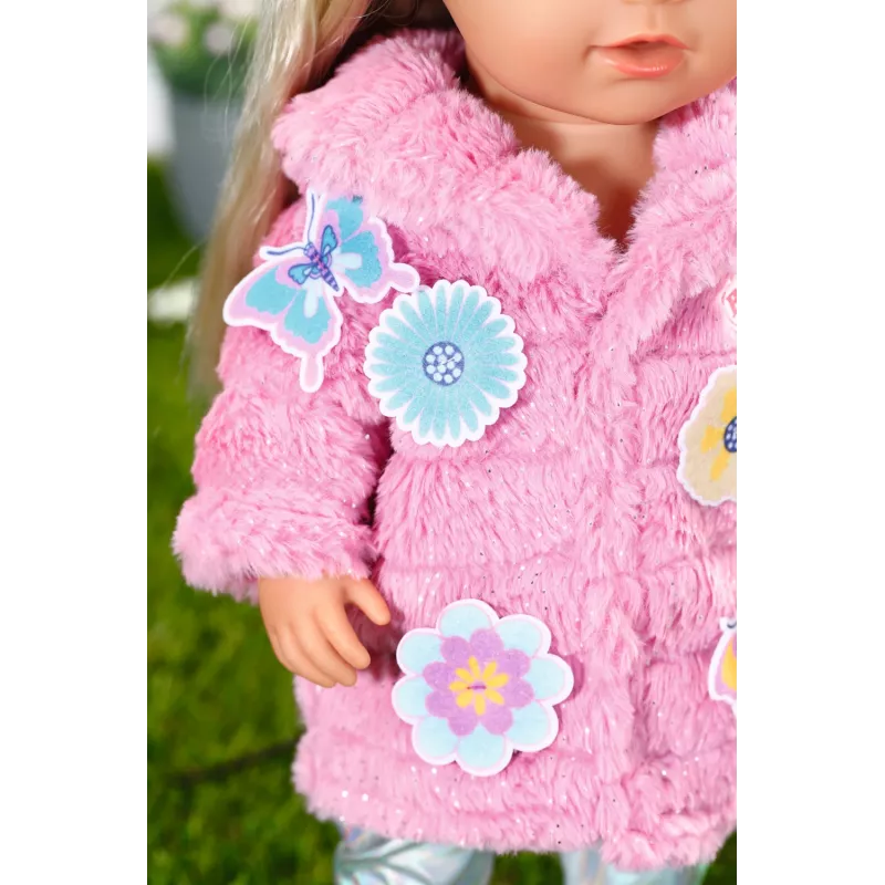 Doll clothes set BABY born Pink Coat Set 43cm Foldable