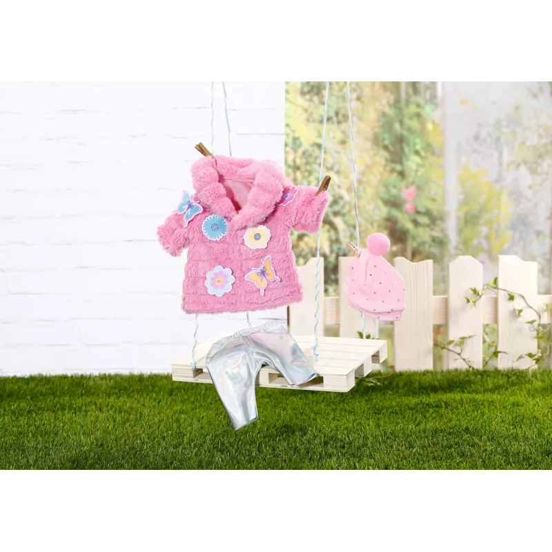 Doll clothes set BABY born Pink Coat Set 43cm Foldable