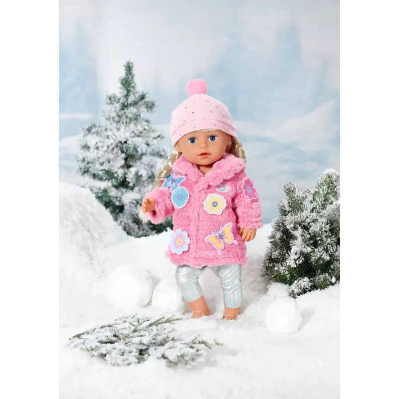 Doll clothes set BABY born Pink Coat Set 43cm Foldable
