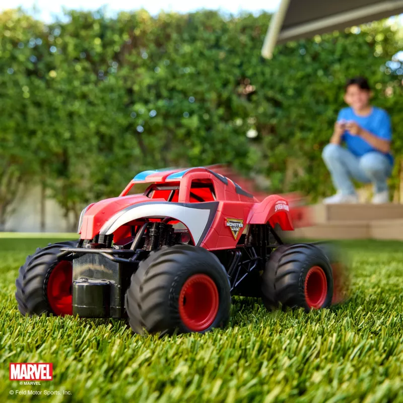Monster Jam , Marvel The Amazing Spider-Man RC Monster Truck, 1:24 Scale, Kids Toys for Boys and Girls Ages 4 and up