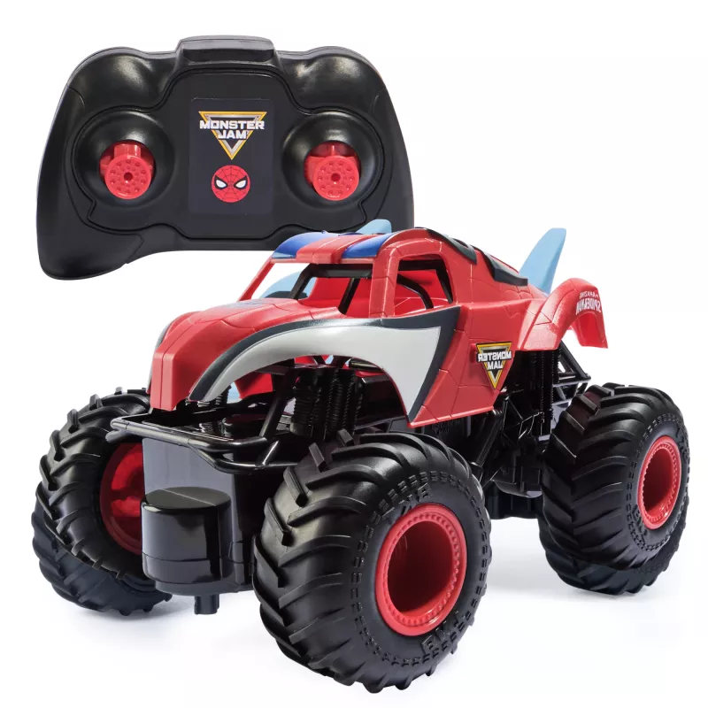 Monster Jam , Marvel The Amazing Spider-Man RC Monster Truck, 1:24 Scale, Kids Toys for Boys and Girls Ages 4 and up
