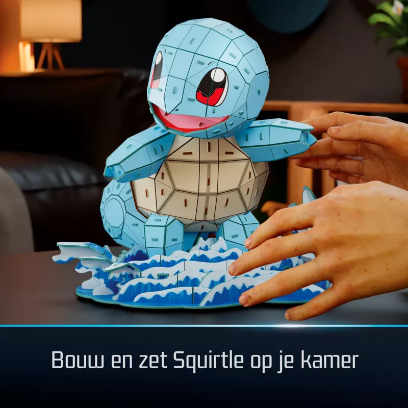 4D Build , Pokémon Squirtle 3D Model Kit, Pokémon Figure, Kanto First Partner Collection, Desk Décor, 180 Pieces, for Ages 12 & Up